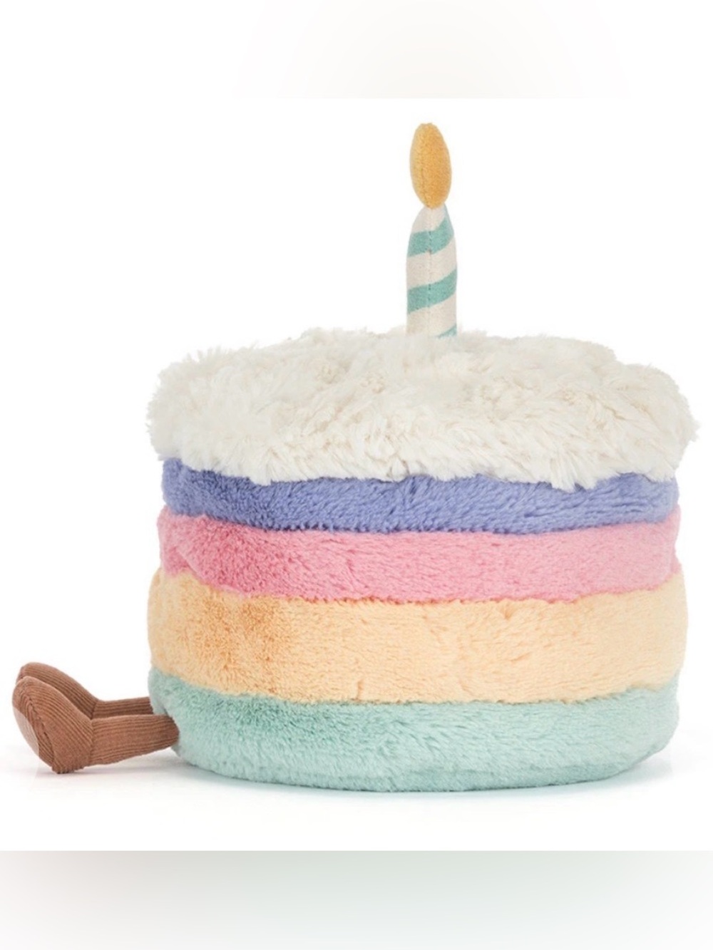 Jellycat Amuseables Rainbow Birthday Cake Plush Stuffed Animal Stripe Candle med - Picture 7 of 10